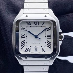 Cartier Santos Stainless Steel Large White Dial
