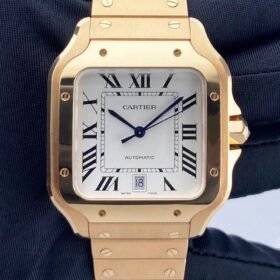 Cartier Santos Gold Large White Dial