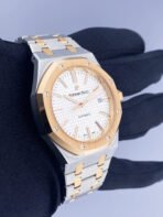 Audemars Piguet Royal Oak Two Tone Rose Gold White Dial - Image 2