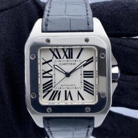 Cartier Santos 100 XL Stainless Steel Black Dial