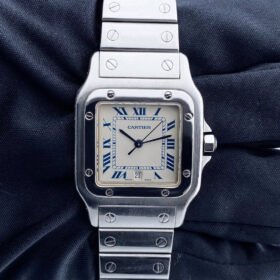 Santos Stainless Steel White Dial