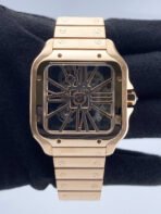 Cartier Santos Rose Gold Large Skeleton Dial