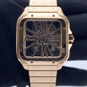 Cartier Santos Rose Gold Large Skeleton Dial