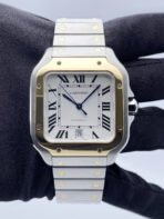 Cartier Santos Two Tone Large White Dial