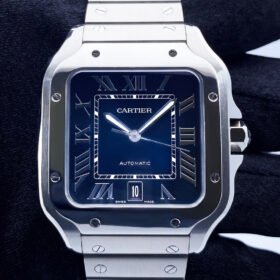 Cartier Santos Stainless Steel Large Blue Dial