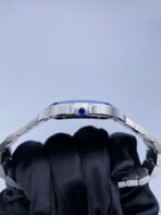Cartier Santos Stainless Steel Large Blue PVD Bezel White Dial - Image 3
