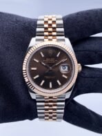 Rolex Datejust Two Tone Rose Gold Jubilee Bracelet Chocolate Index Dial