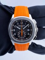 Patek Philippe Aquanaut Orange Strap Black Dial