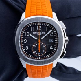 Patek Philippe Aquanaut Orange Strap Black Dial