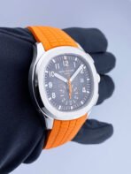 Patek Philippe Aquanaut Orange Strap Black Dial - Image 2