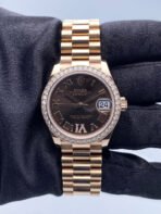 Datejust Rose Gold Diamond Chocolate Dial