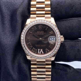 Datejust Rose Gold Diamond Chocolate Dial
