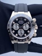 Rolex Daytona White Gold Oysterflex Black Dial