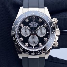 Rolex Daytona White Gold Oysterflex Black Dial