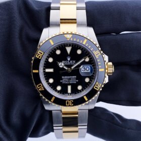 Rolex Submariner Two Tone Gold and Steel Black Dial