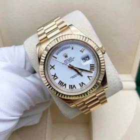 Day-Date II Yellow Gold White Roman Dial