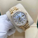 Daydate Gold Diamond Bezel White Dial